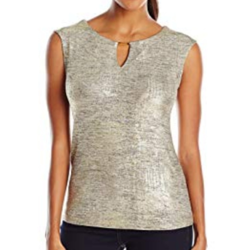 🎉sale🎉CK Metallic Cap Sleeve top